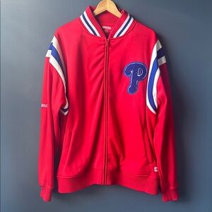 ⚾️ NEW STITCHES Philadelphia Phillies men’s jacket zip up size XL red vintage
